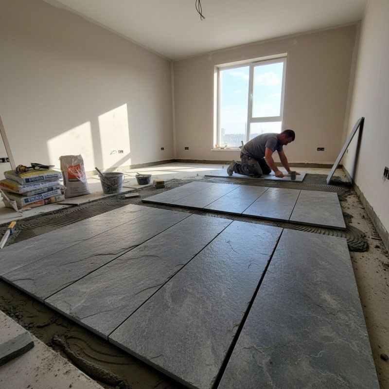 Stone Backsplash Installation detail